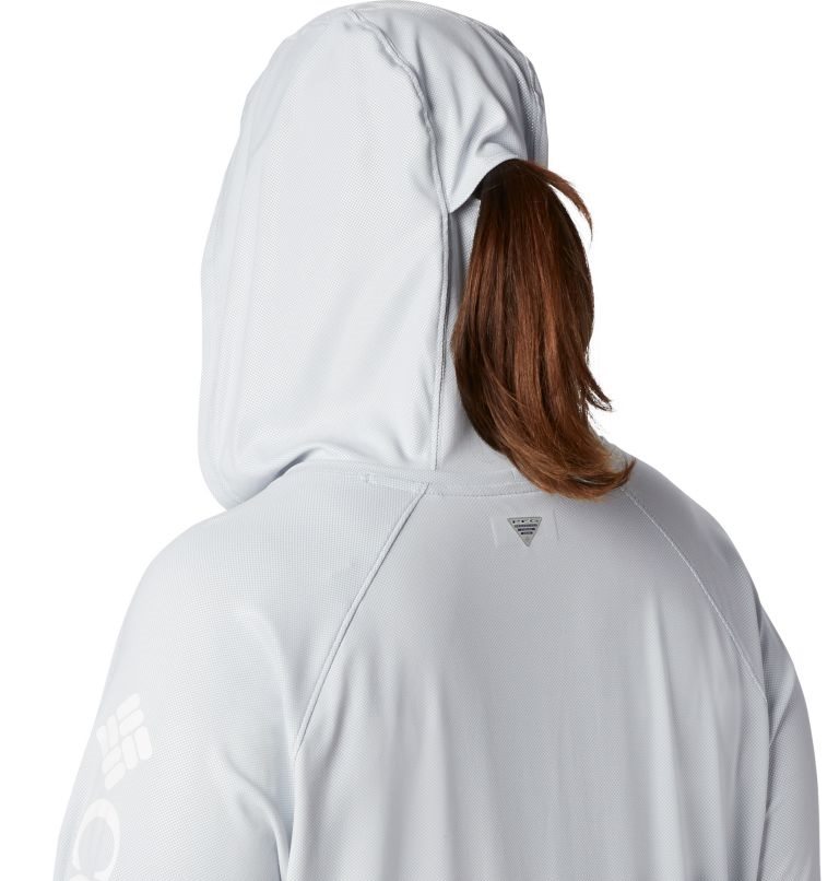 Women's Columbia PFG Tidal Deflector Hoodie Light Grey | Plus Size CA-P5A46